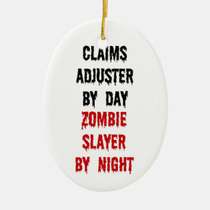 Claims Adjuster Zombie Slayer Ceramic Tree Decoration