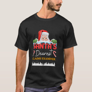 Claims Examiner Christmas Job Work Profession Sant T-Shirt