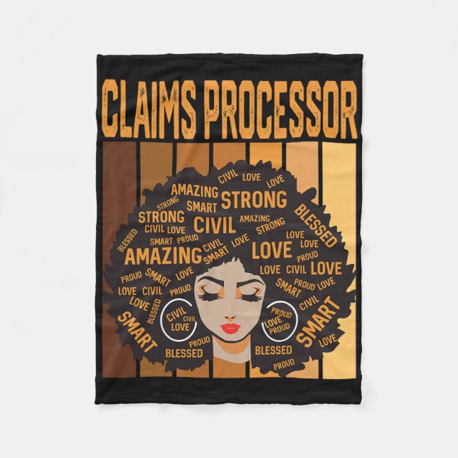 Claims Processor Powerful Black History Month Blac Fleece Blanket (Front)