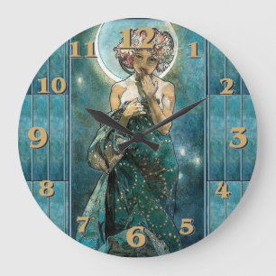 Clair de Lune - Mucha Large Clock