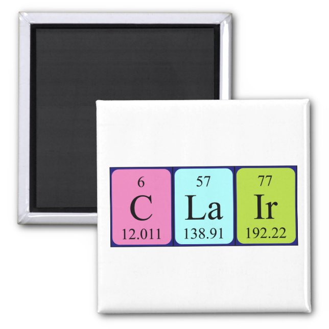 Clair periodic table name magnet (Front)