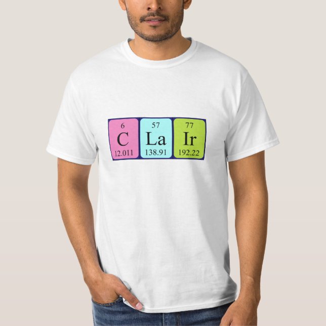 Clair periodic table name shirt (Front)