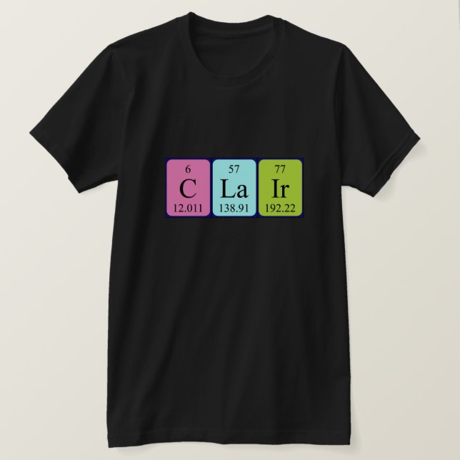 Clair periodic table name shirt (Design Front)