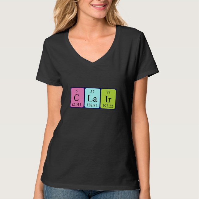 Clair periodic table name shirt (Front)