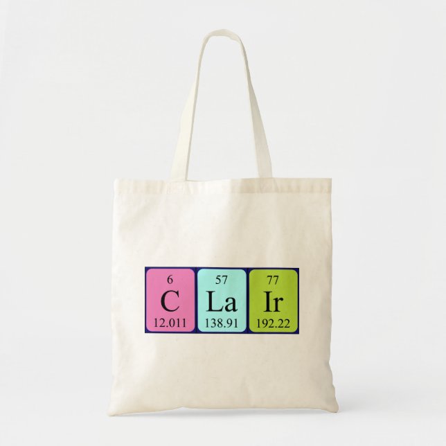 Clair periodic table name tote bag (Front)