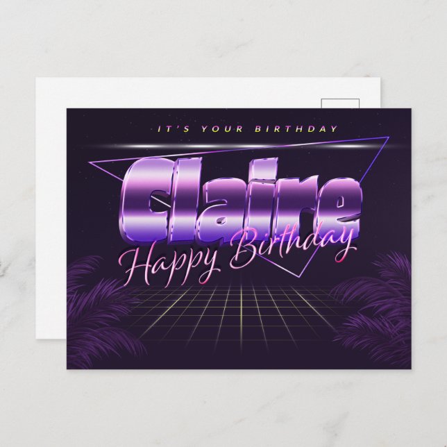 Claire Name First name purla postcard birthday (Front/Back)