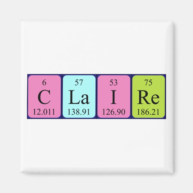 Claire periodic table name magnet (Front)