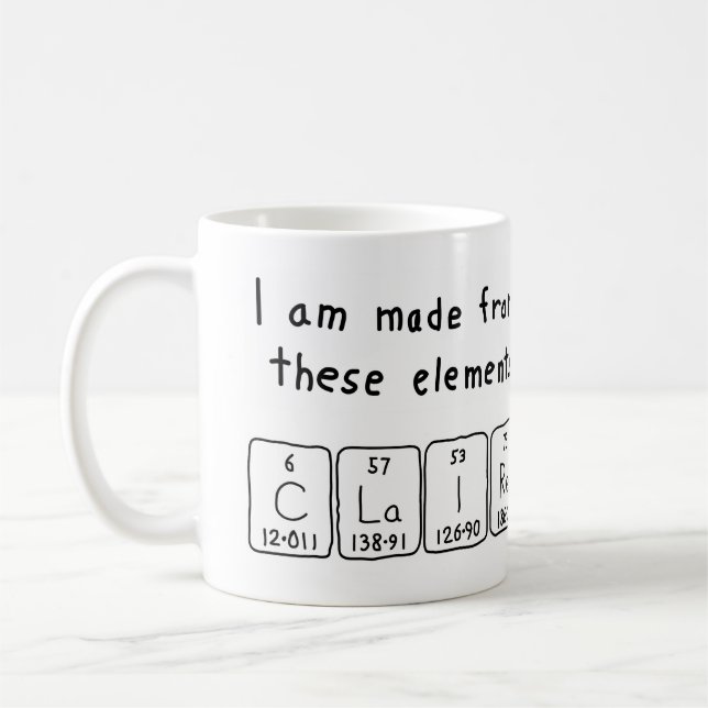 Claire periodic table name mug (Left)
