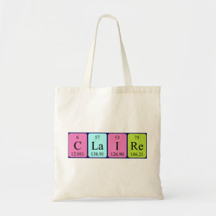Claire periodic table name tote bag