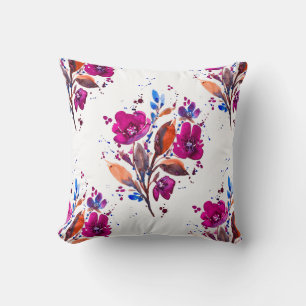 Claire-Two-sided Harvest Floral on White Cushion