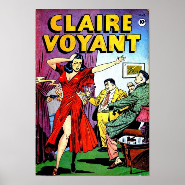 Claire Voyant Psychic Femme Fatale Comic Cover Poster (Front)