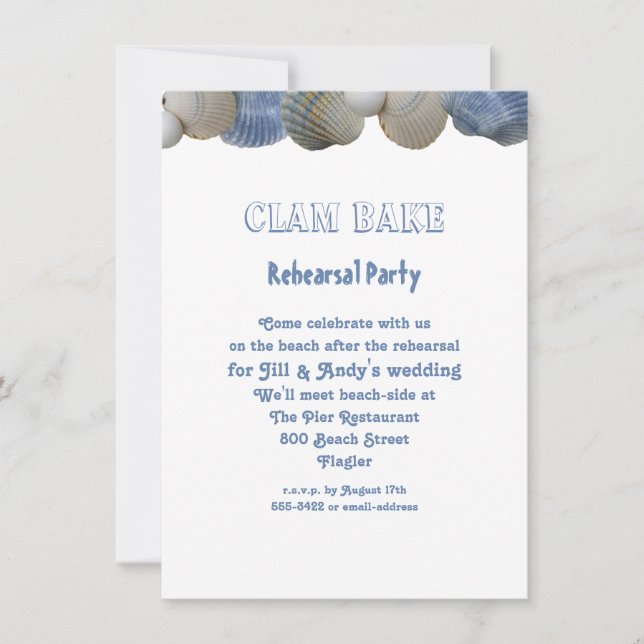 Clam Bake Rehearsal Party Invitation (Front)