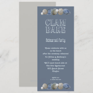 Clam Bake Tall Wedding Rehearsal Party Invitation