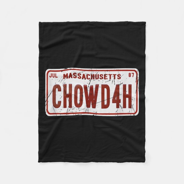 Clam Chowder Boston Accent Chowdah Funny  Fleece Blanket (Front)