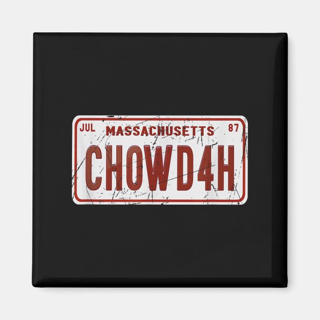 Clam Chowder Boston Accent Chowdah Funny  Magnet (Front)