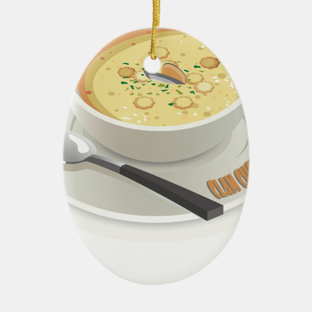 Clam Chowder Day - Appreciation Day Ceramic Tree Decoration (Front)