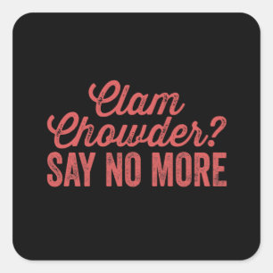 Clam chowder square sticker