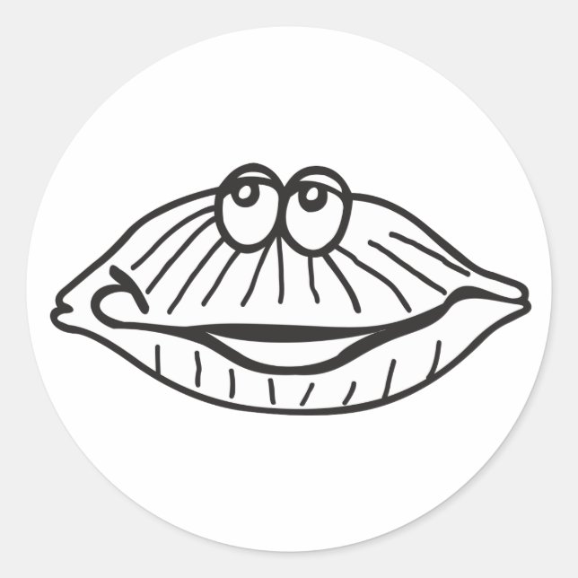 clam classic round sticker (Front)
