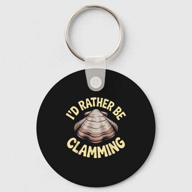 Clam Digging Costume Art For Men Women Boys Girls  Key Ring (Front)