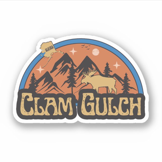 Clam Gulch, Alaska Sticker (Front)