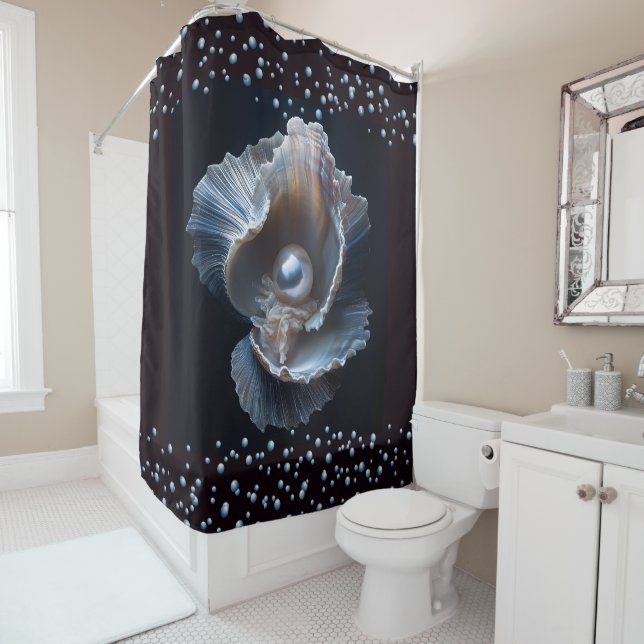 Clam pearl shower curtain (In Situ)