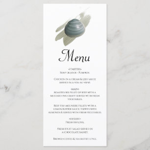 Clam Watercolor Stroke Wedding Menu