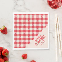 Clambake Casual Seafood Dinner Gingham Red & White