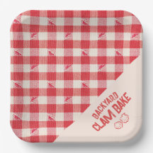Clambake Casual Seafood Party Gingham Plaid
