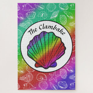 Clambake Rainbow Clam Shellfish Pattern 20" x 30" Jigsaw Puzzle