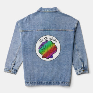 Clambake Rainbow Personalised Name Womens Denim Jacket