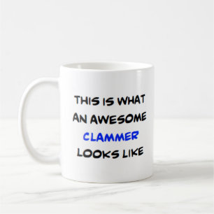 clammer, awesome coffee mug