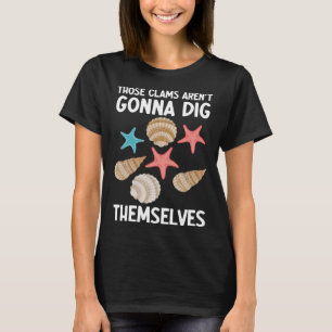 Clamming Clam Digging Sea Shelling Rake Razor Clam T-Shirt