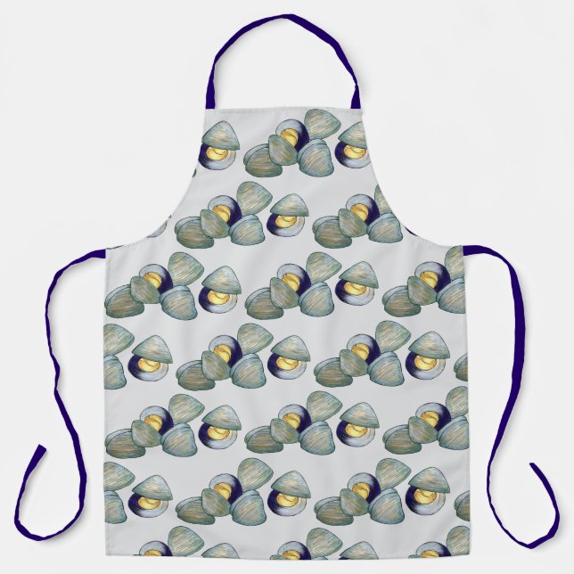 Clams Seafood Clambake Beach Ocean Clam Digging Apron (Front)