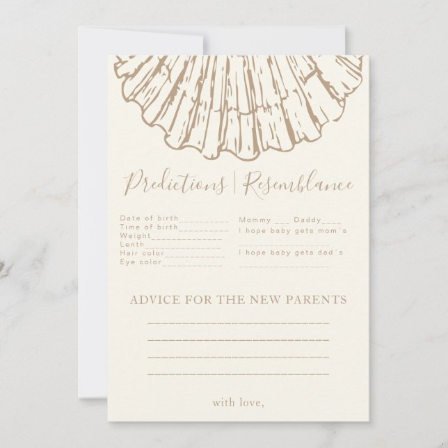 Clamshell Baby Shower Predictions & Advice Game (Front)