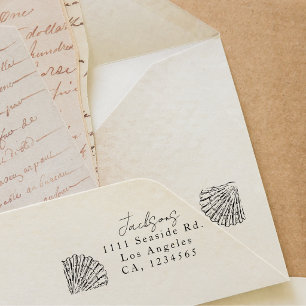 Clamshell Elegant Family Return Address Self-inking Stamp
