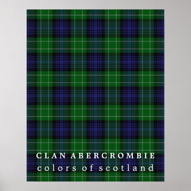 Clan Abercrombie Colors of Scotland Tartan Poster (Front)