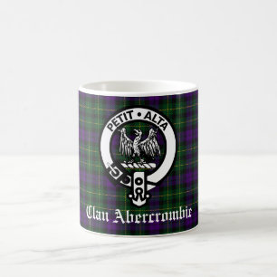 Clan Abercrombie Crest Badge & Tartan Coffee Mug