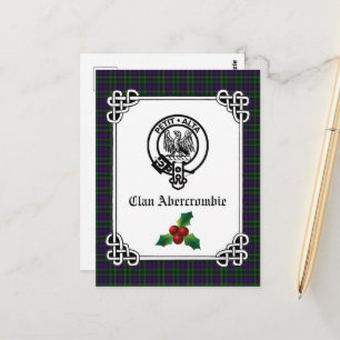 Clan Abercrombie Crest Badge & Tartan Holiday Postcard