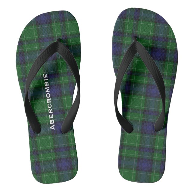 Clan Abercrombie Plaid Personalised Flip Flops (Footbed)