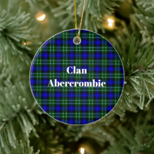 Clan Abercrombie Tartan Ceramic Tree Decoration