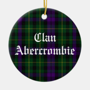 Clan Abercrombie Tartan Ceramic Tree Decoration