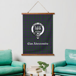 Clan Abercrombie Tartan & Crest  Hanging Tapestry