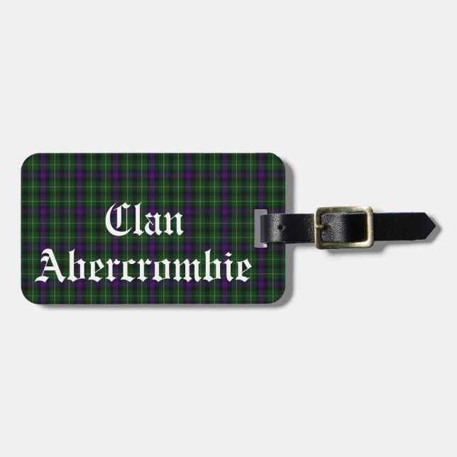Clan Abercrombie Tartan Customisable Luggage Tag (Front Horizontal)
