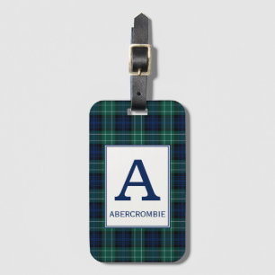 Clan Abercrombie Tartan Monogrammed Luggage Tag