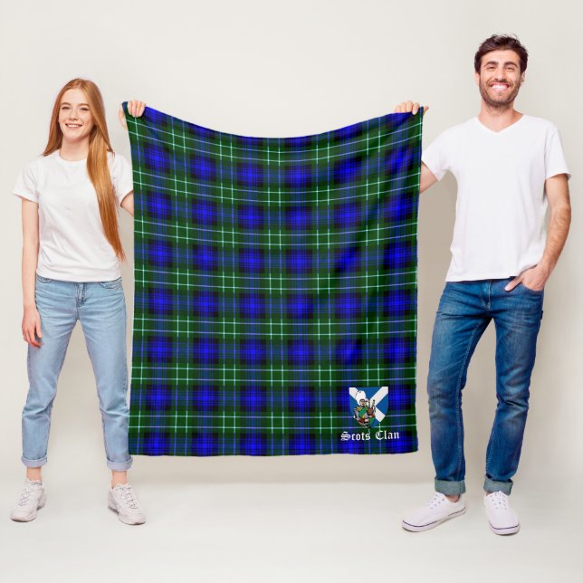 Clan Abercrombie Tartan Plaid Fleece Blanket (In Situ)