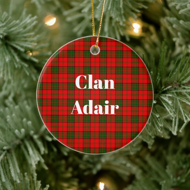 Clan Adair Tartan Ceramic Tree Decoration (Tree)