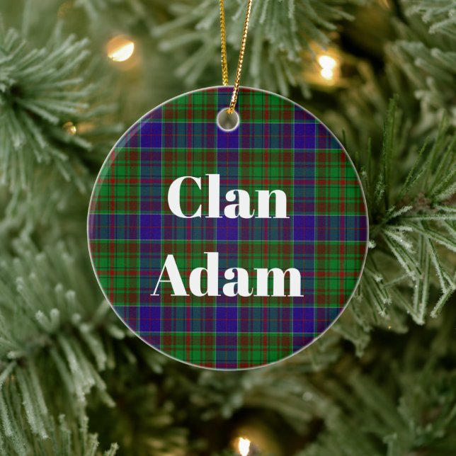 Clan Adam Hunting Tartan Ceramic Tree Decoration (Tree)