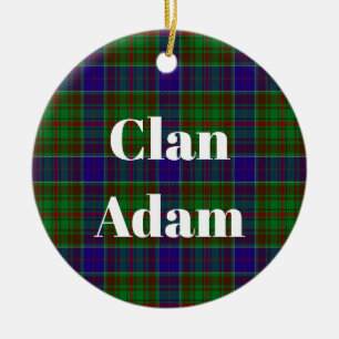 Clan Adam Hunting Tartan Ceramic Tree Decoration
