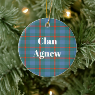 Clan Agnew Ancient Tartan Ceramic Tree Decoration