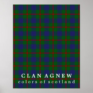 Clan Agnew Colours of Scotland Tartan Poster